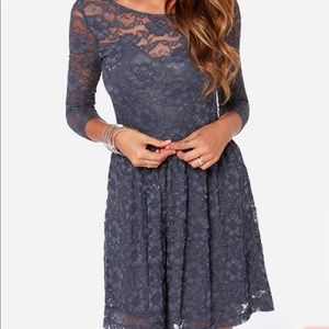 Grey/ Blue Lace Dress